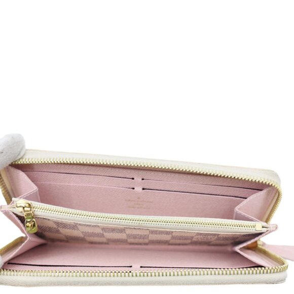 Louis Vuitton  Clemence Damier Azur Wallet Rose Ballerine - Picture 11 of 14